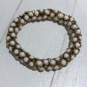 JCrew White Enamel Stretch Bracelet